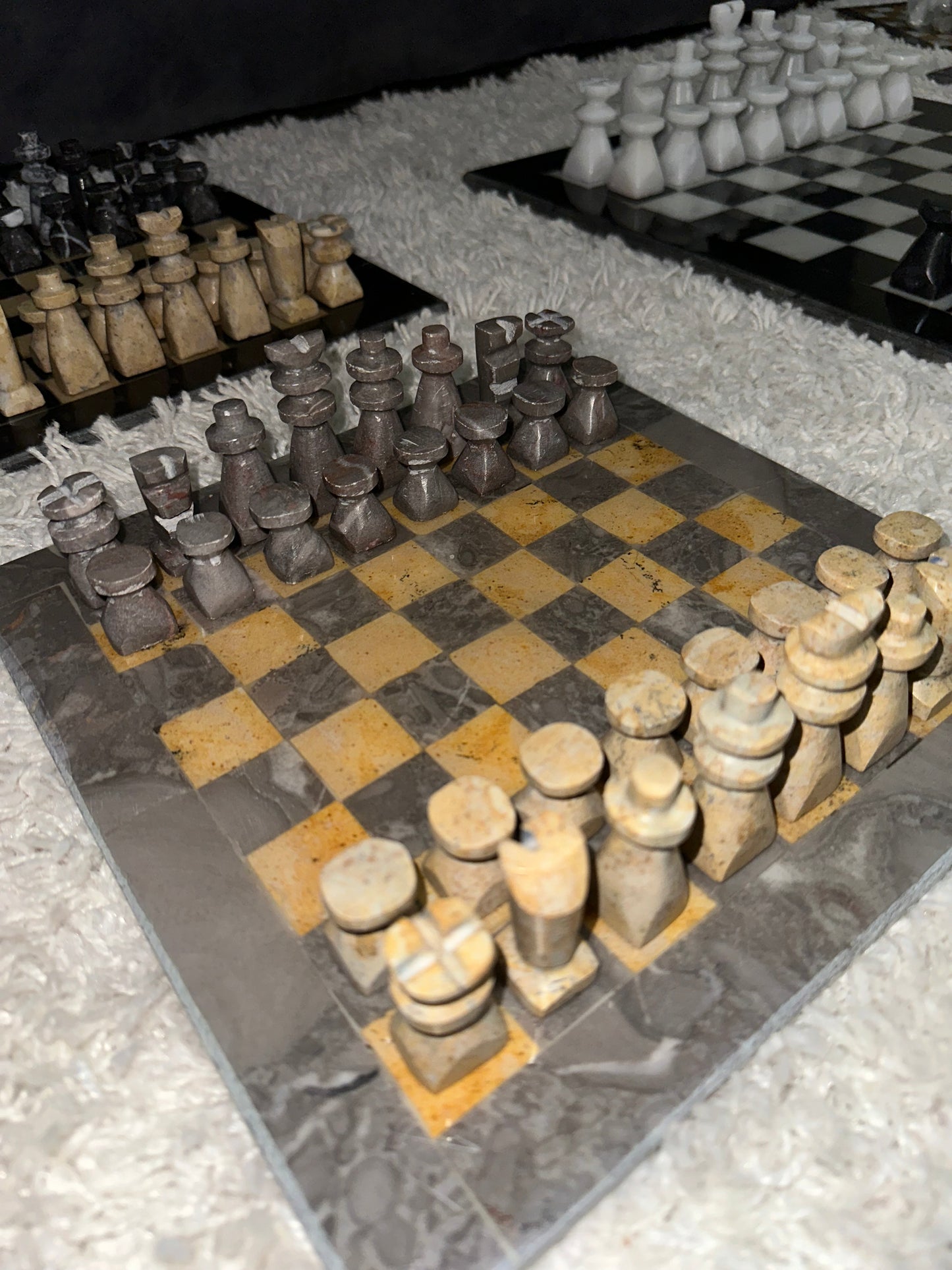 Jeu d'échecs en marbre
