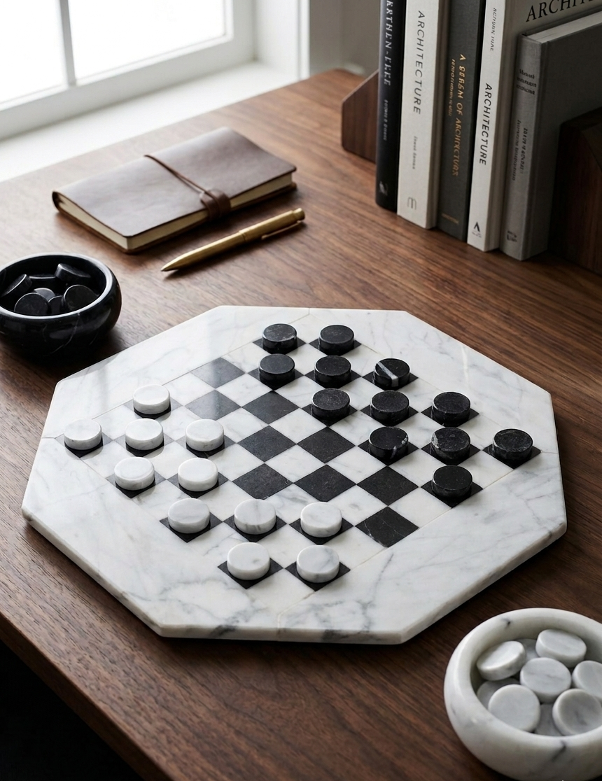 Jeu de dames en marbre