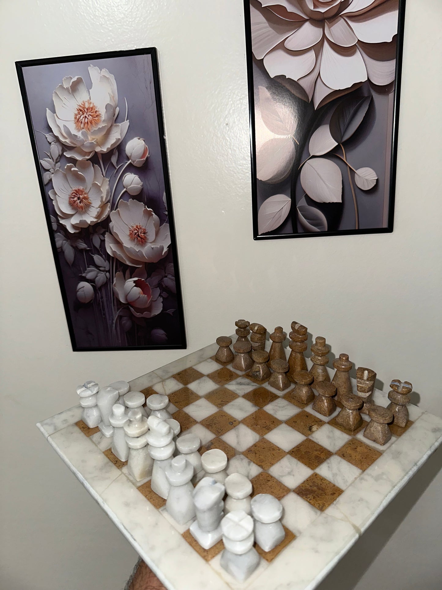 Jeu d'échecs en marbre