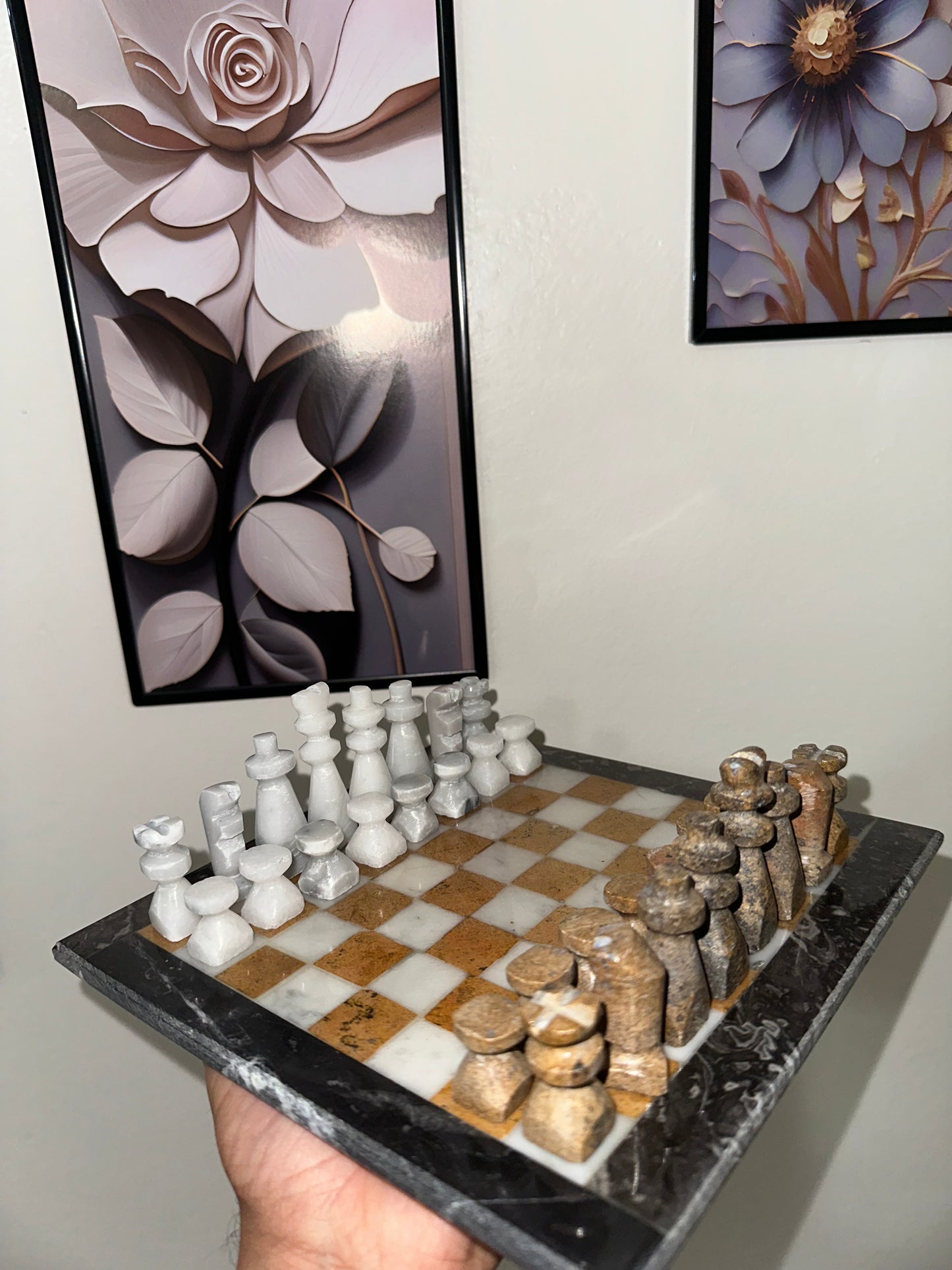 Jeu d'échecs en marbre