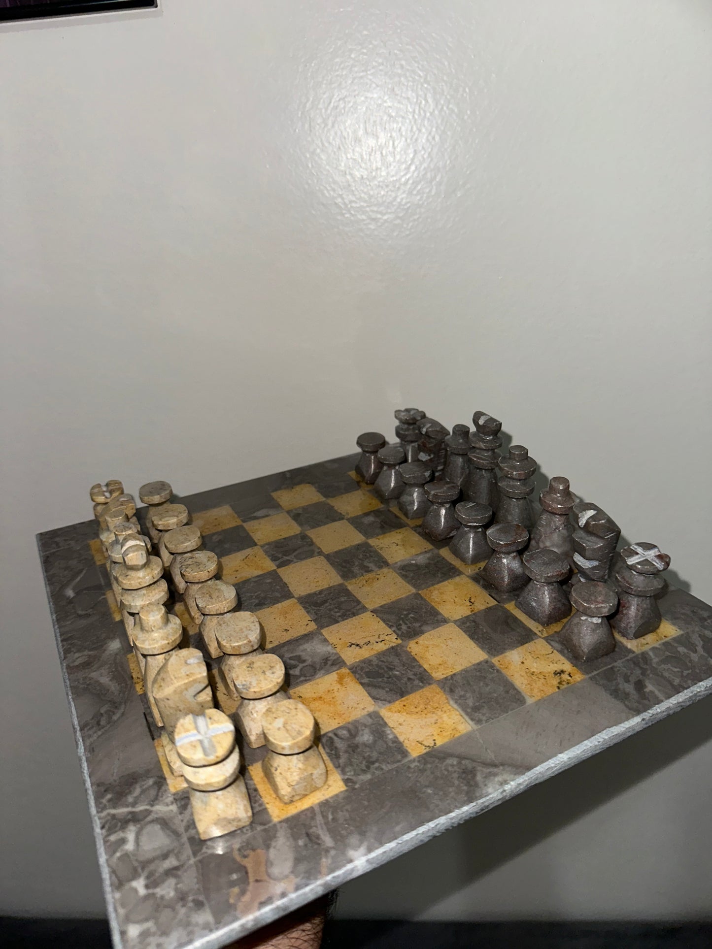Jeu d'échecs en marbre