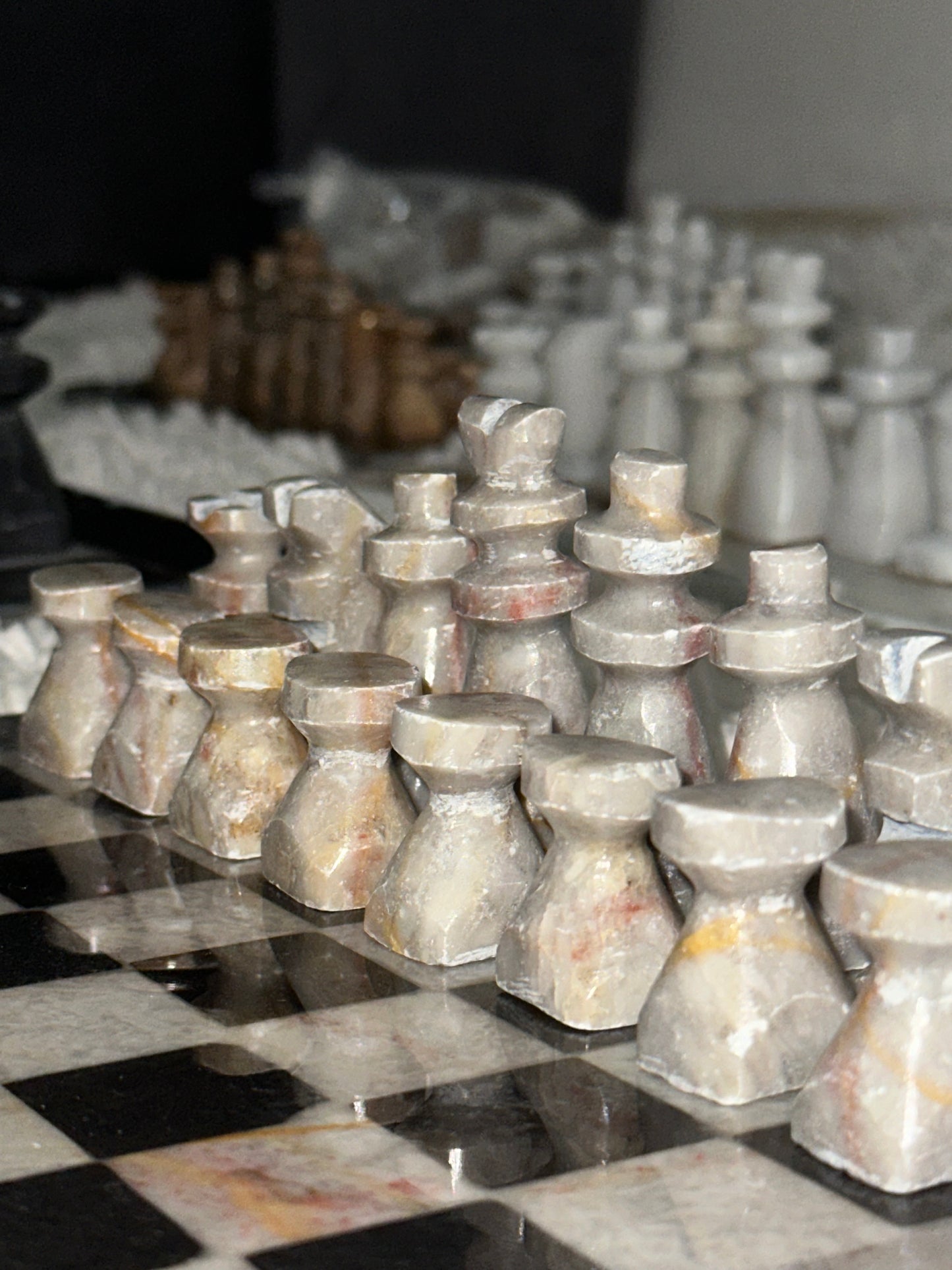 Jeu d'échecs en marbre