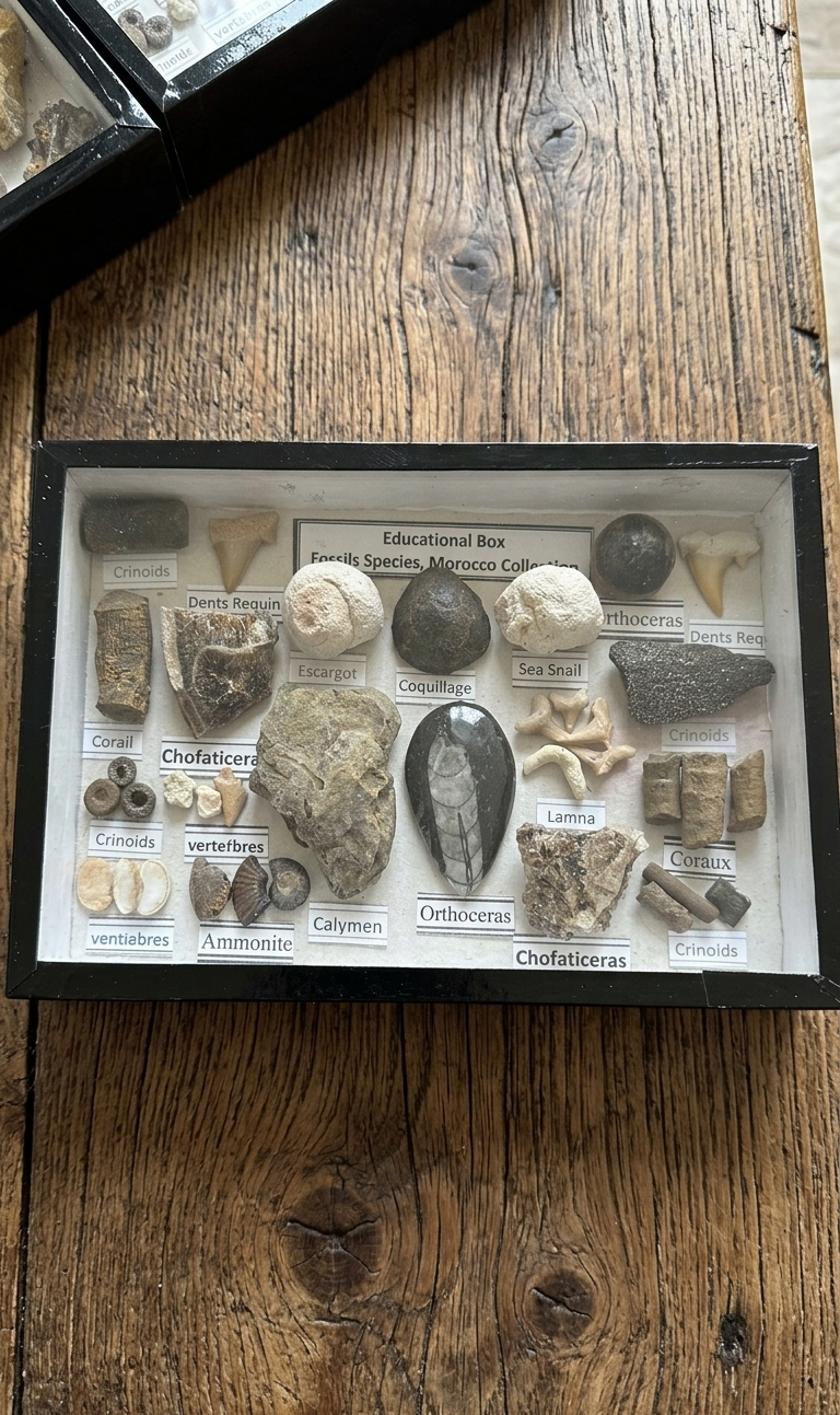 Tableau de minéraux & fossiles