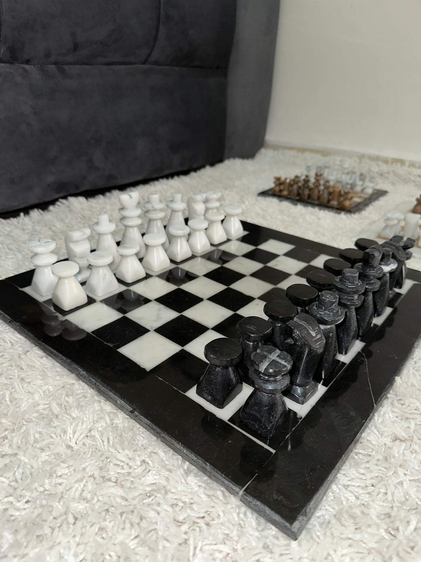 Jeu d'échecs en marbre