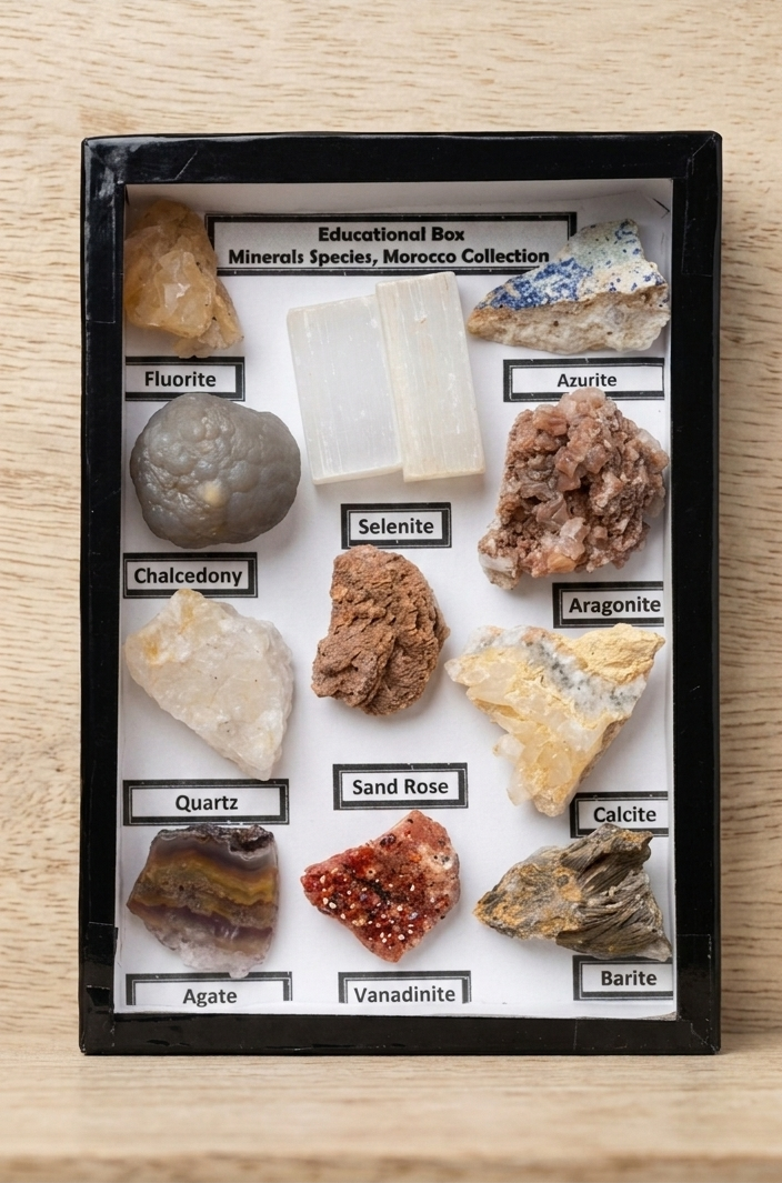 Tableau de minéraux & fossiles