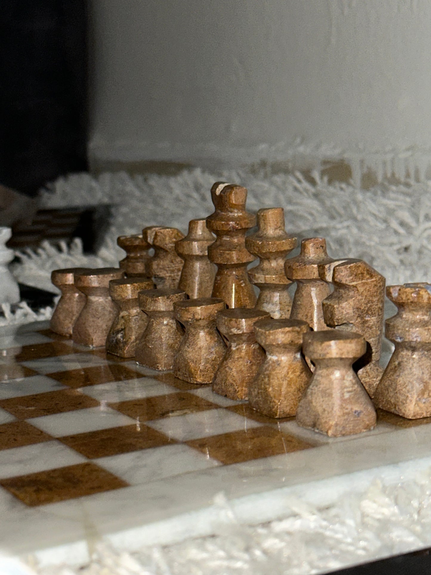 Jeu d'échecs en marbre