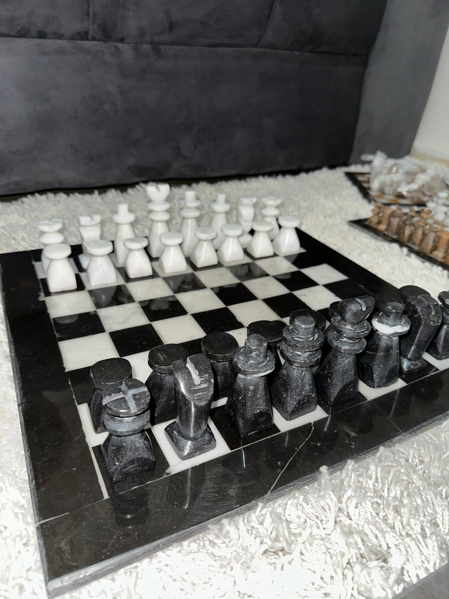 Jeu d'échecs en marbre