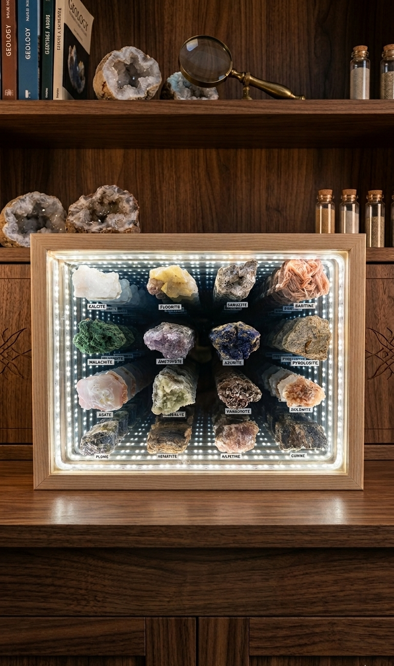Tableau de minéraux & fossiles