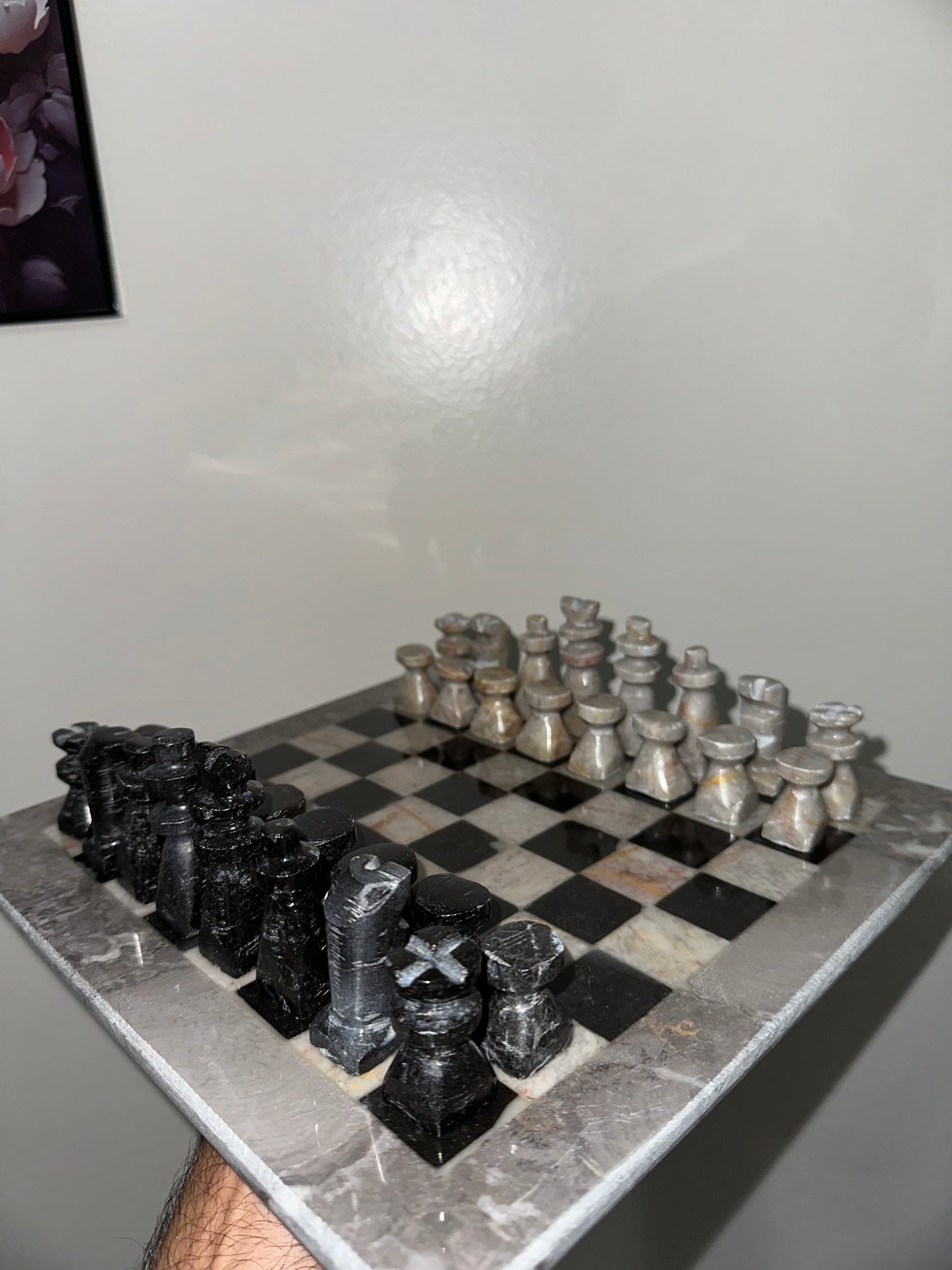 Jeu d'échecs en marbre