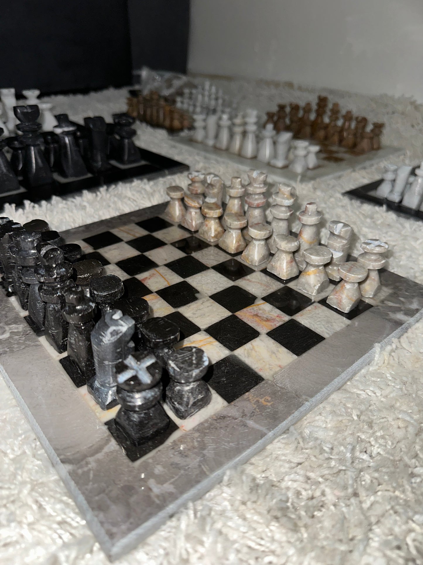 Jeu d'échecs en marbre