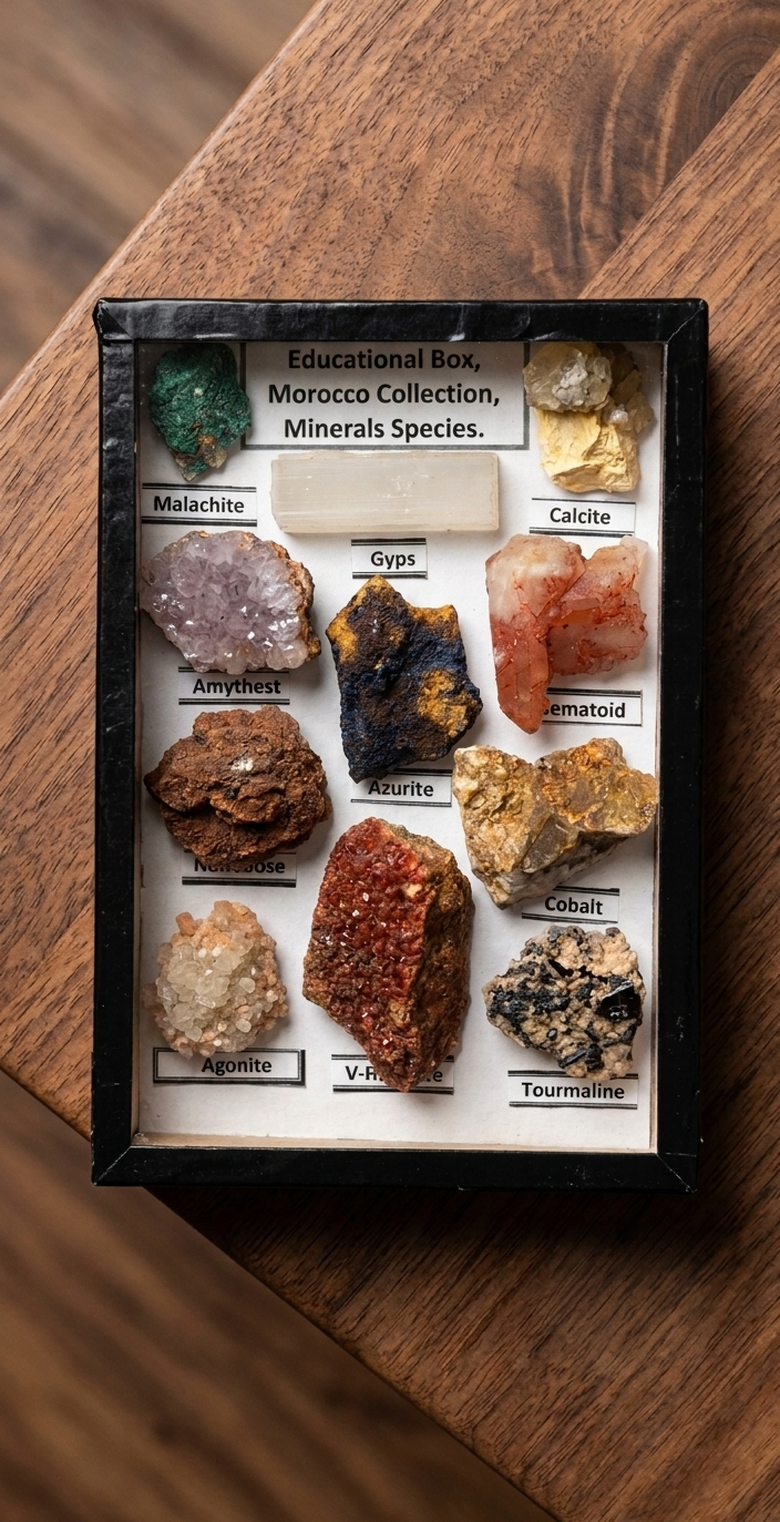 Tableau de minéraux & fossiles