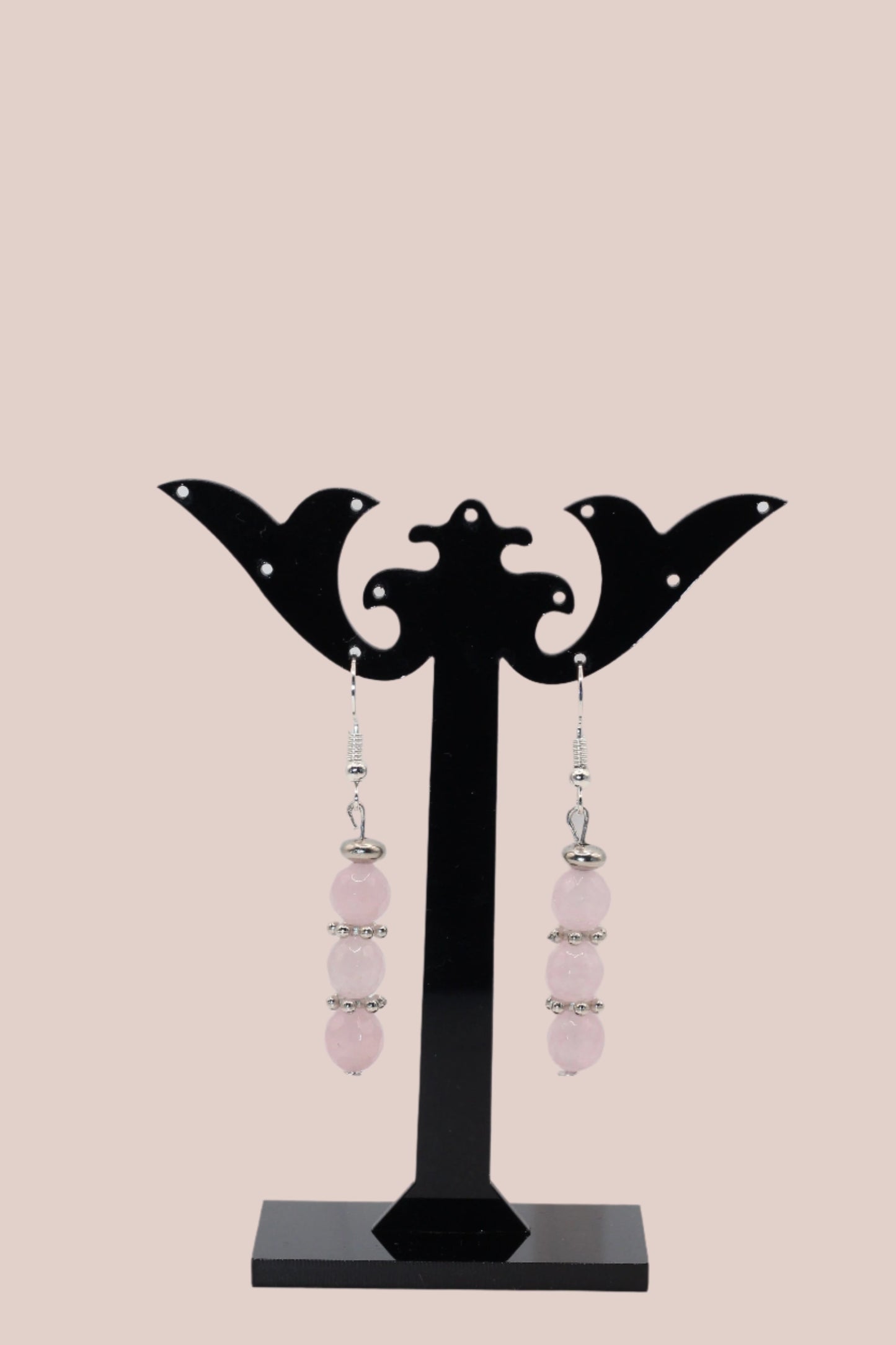 Boucles d'oreilles - Quartz rose